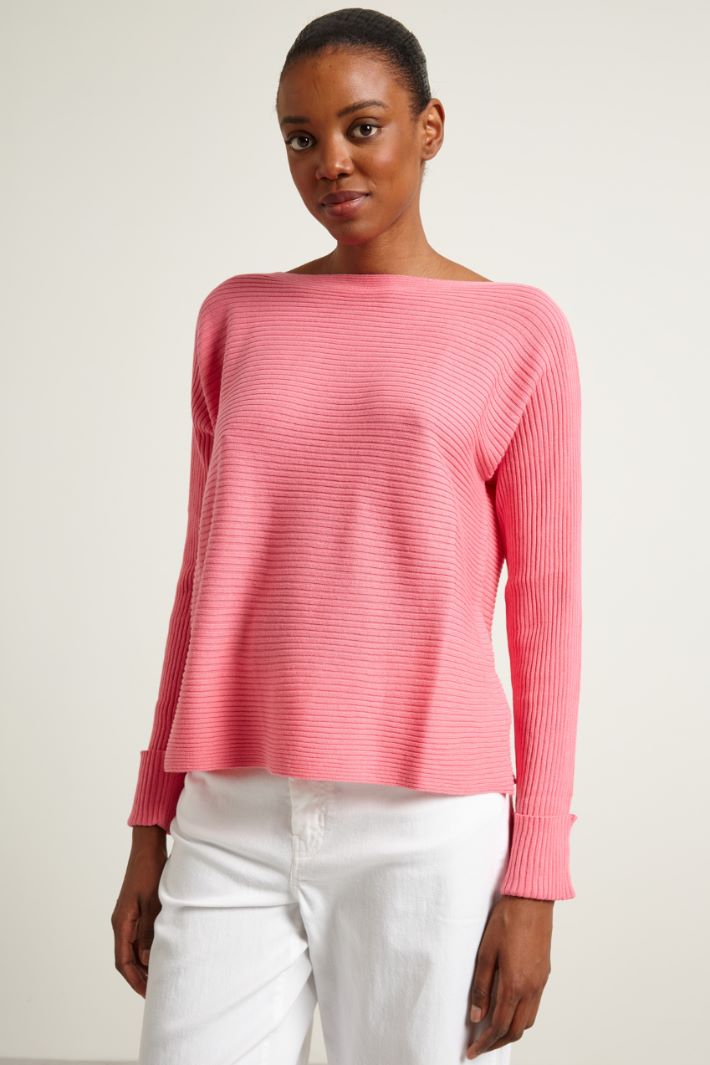 Maglia a coste orizzontali - ROSA - Fashion Market - 2