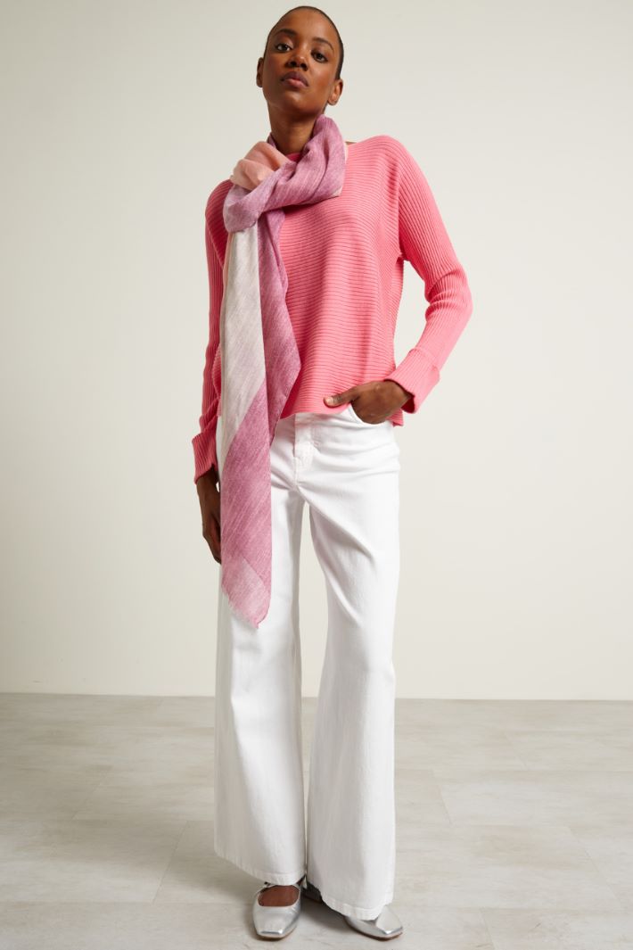 Maglia a coste orizzontali - ROSA - Fashion Market