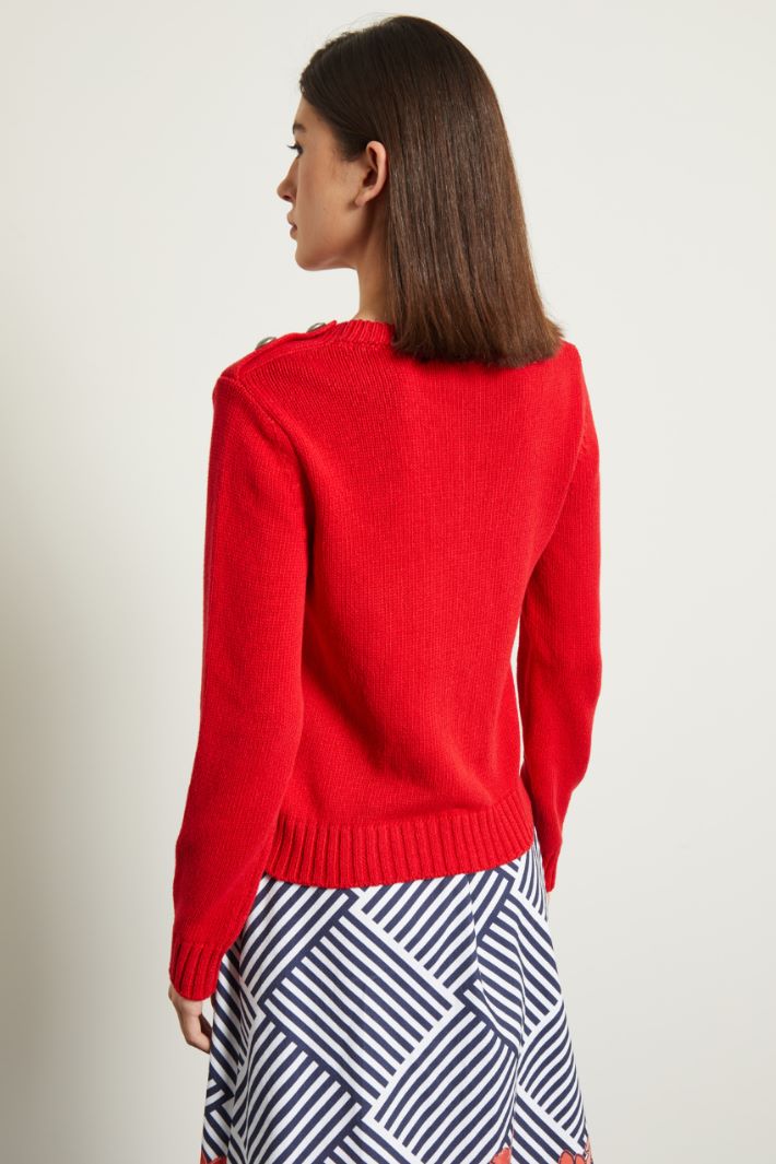 Maglia con intarsio e bottoni Fashion Market - 4