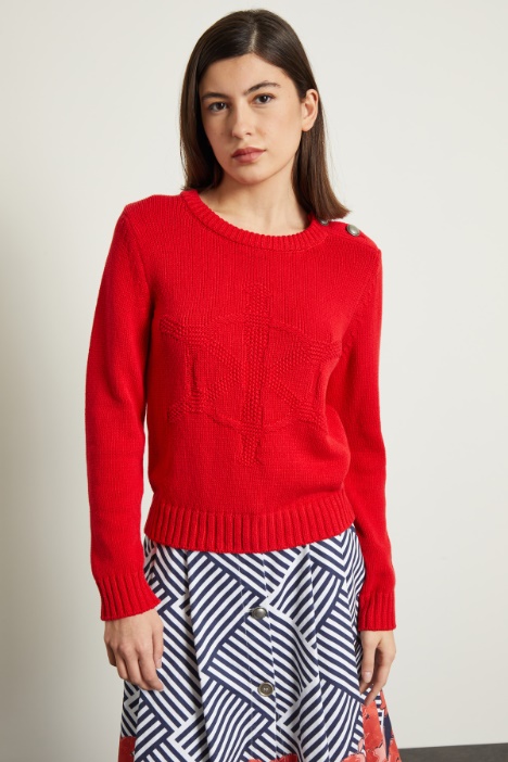 Maglia con intarsio e bottoni Fashion Market