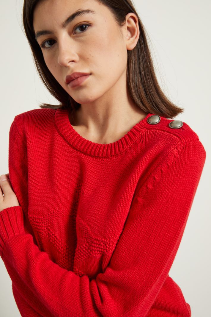 Maglia con intarsio e bottoni Fashion Market - 3
