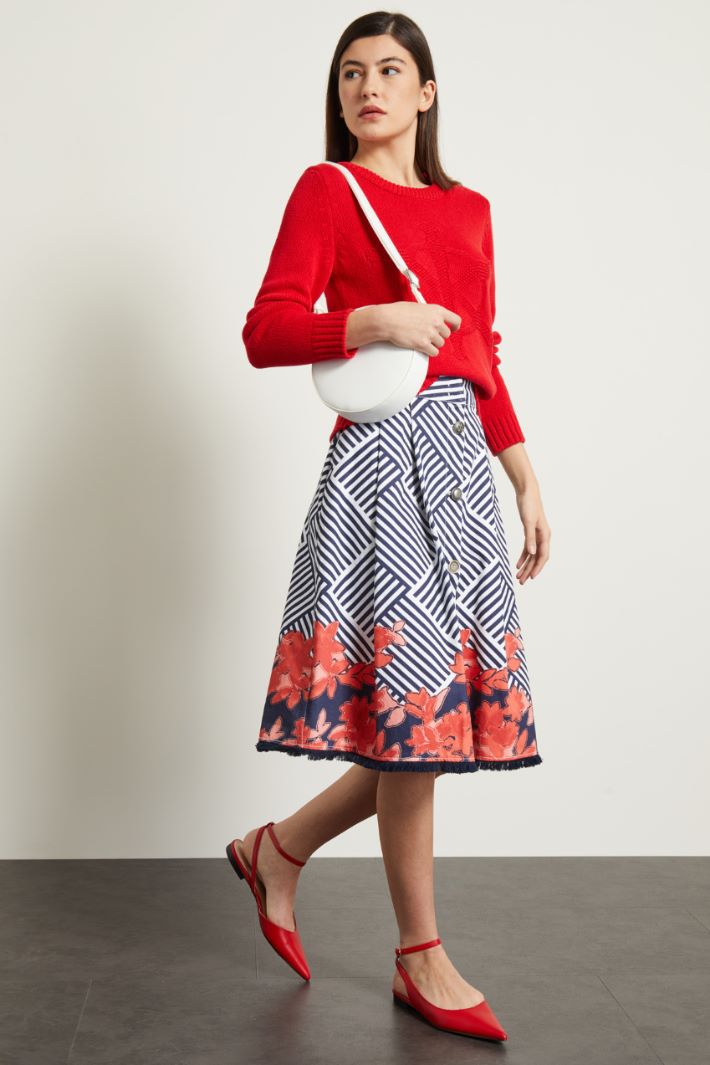 Maglia con intarsio e bottoni Fashion Market