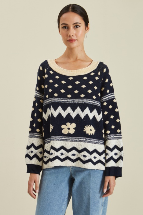 Maglia in cotone jacquard Fashion Market
