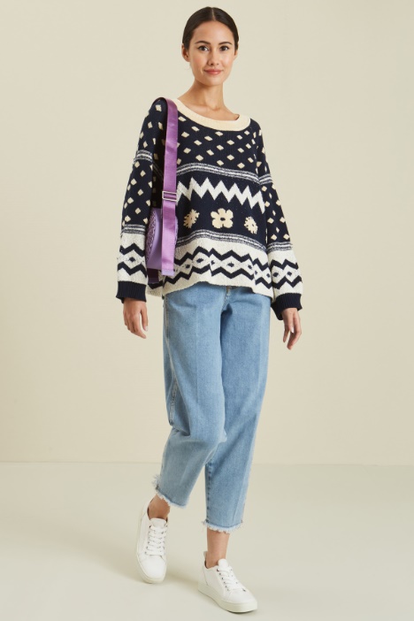 Maglia in cotone jacquard Fashion Market