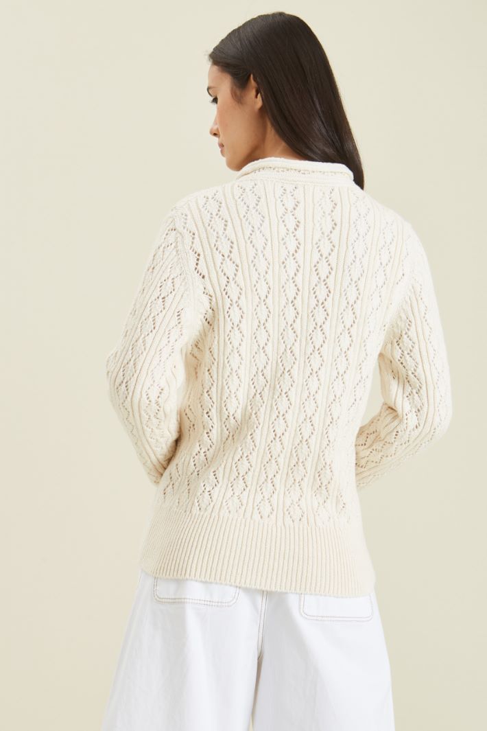 Maglia traforata con colletto Fashion Market - 4