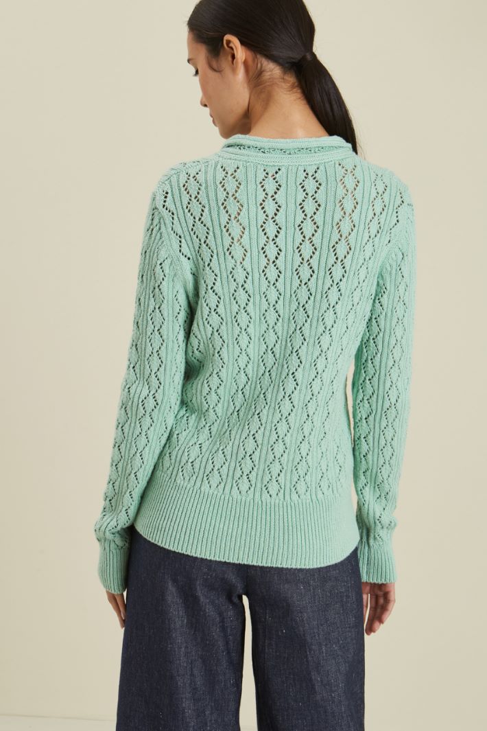 Maglia traforata con colletto Fashion Market - 4