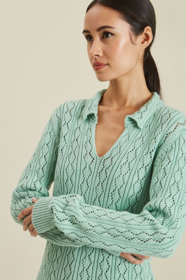 Maglia traforata con colletto Fashion Market - 3