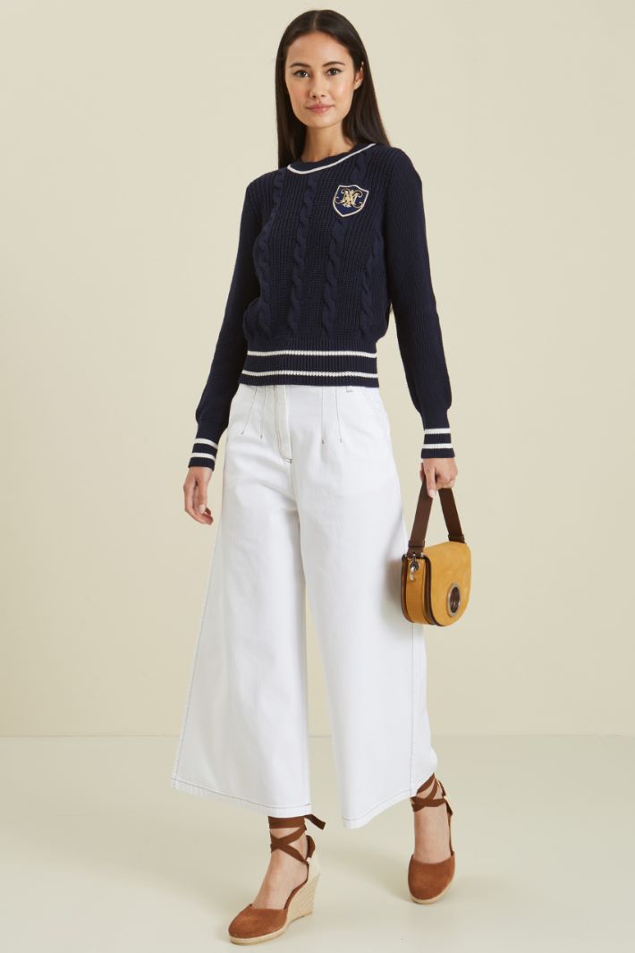 Maglia in cotone con ricamo Fashion Market