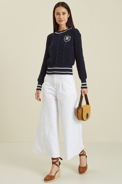 Maglia in cotone con ricamo Fashion Market