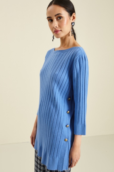 Maglia a coste con bottoni Fashion Market