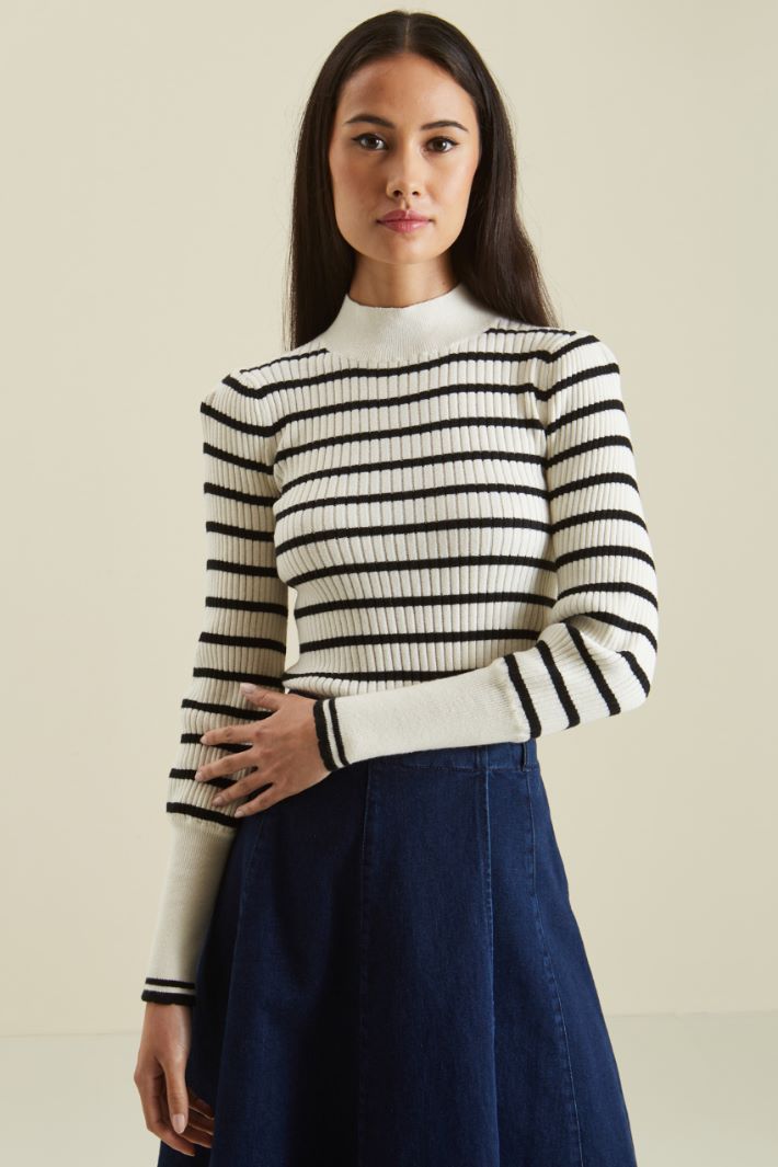 Maglia in cotone e cashmere - LATTE NERO - Fashion Market - 2