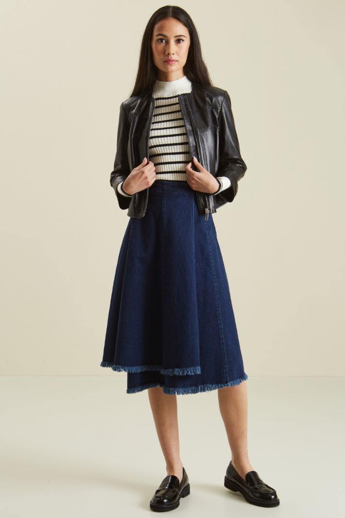 Maglia in cotone e cashmere - LATTE NERO - Fashion Market