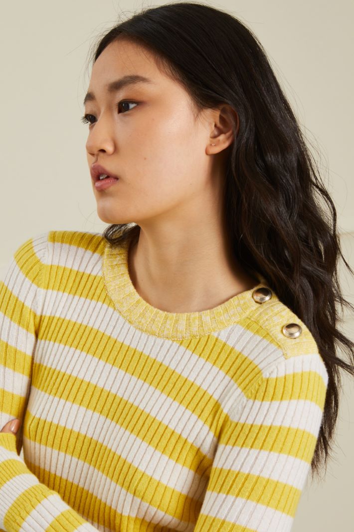 Maglia a coste con bottoni Fashion Market - 3