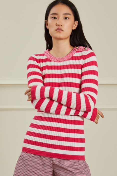 Maglia a coste con bottoni Fashion Market