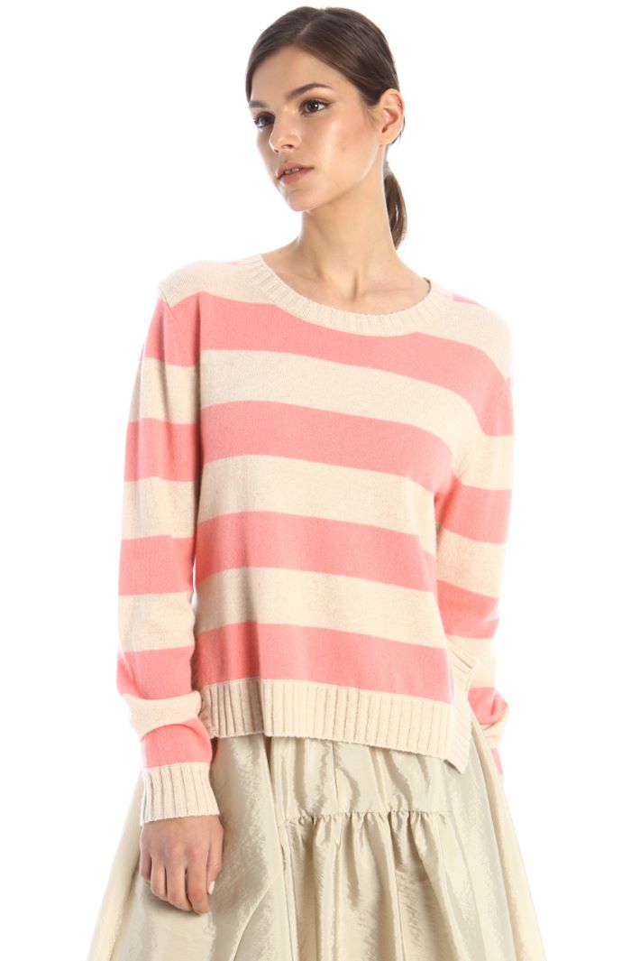 Maglia boxy in lana e cashmere - BEIGE ROSA - Fashion Market - 2