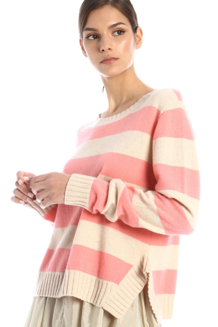 Maglia boxy in lana e cashmere - BEIGE ROSA - Fashion Market - 3