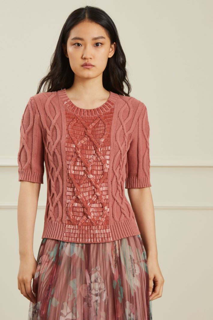 Maglia in rilievo con perline Fashion Market - 2