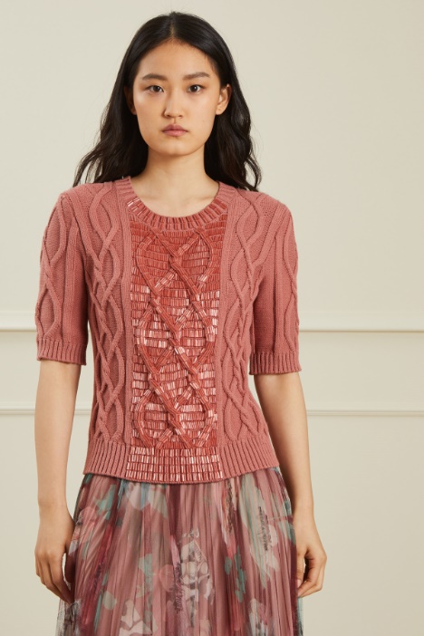 Maglia in rilievo con perline Fashion Market