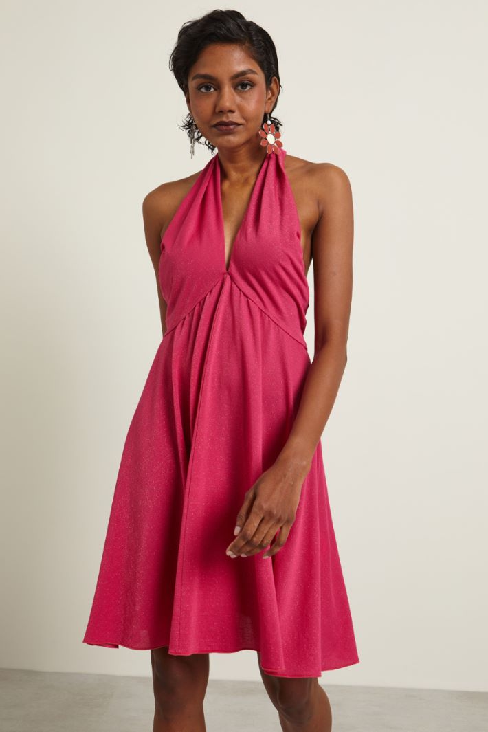 Abito in jersey lamè - MAGENTA - Fashion Market - 2