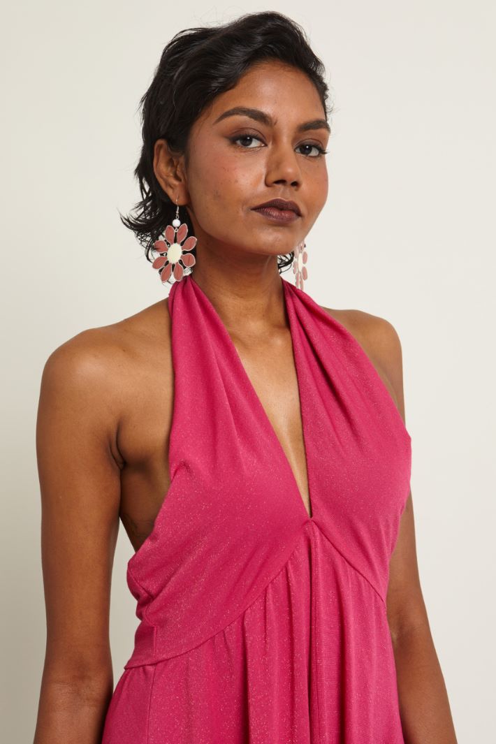 Abito in jersey lamè - MAGENTA - Fashion Market - 3