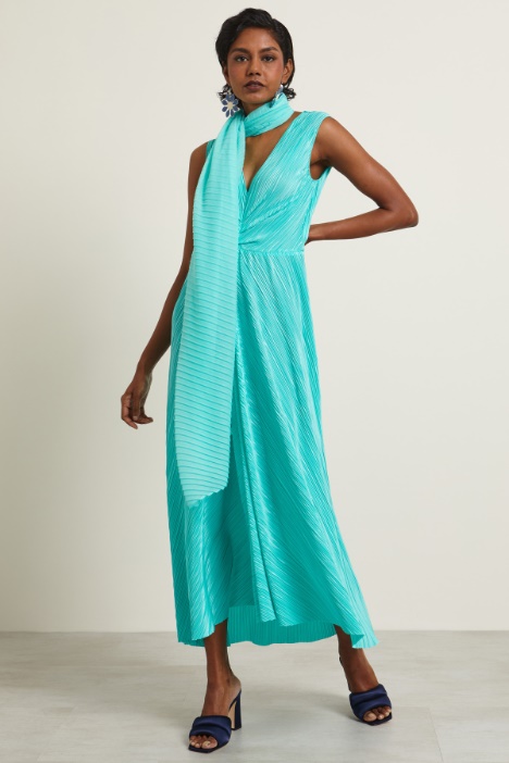 Abito lungo in plissé Fashion Market