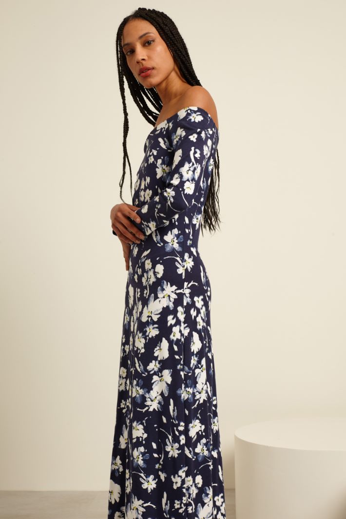 Abito con spalle scoperte  - BLU NOTTE - Fashion Market - 2
