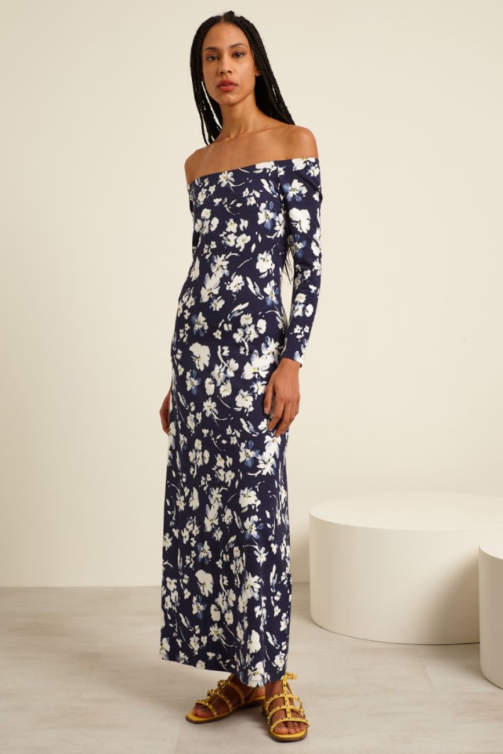 Abito con spalle scoperte  - BLU NOTTE - Fashion Market - 3