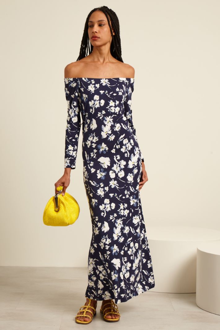 Abito con spalle scoperte  - BLU NOTTE - Fashion Market