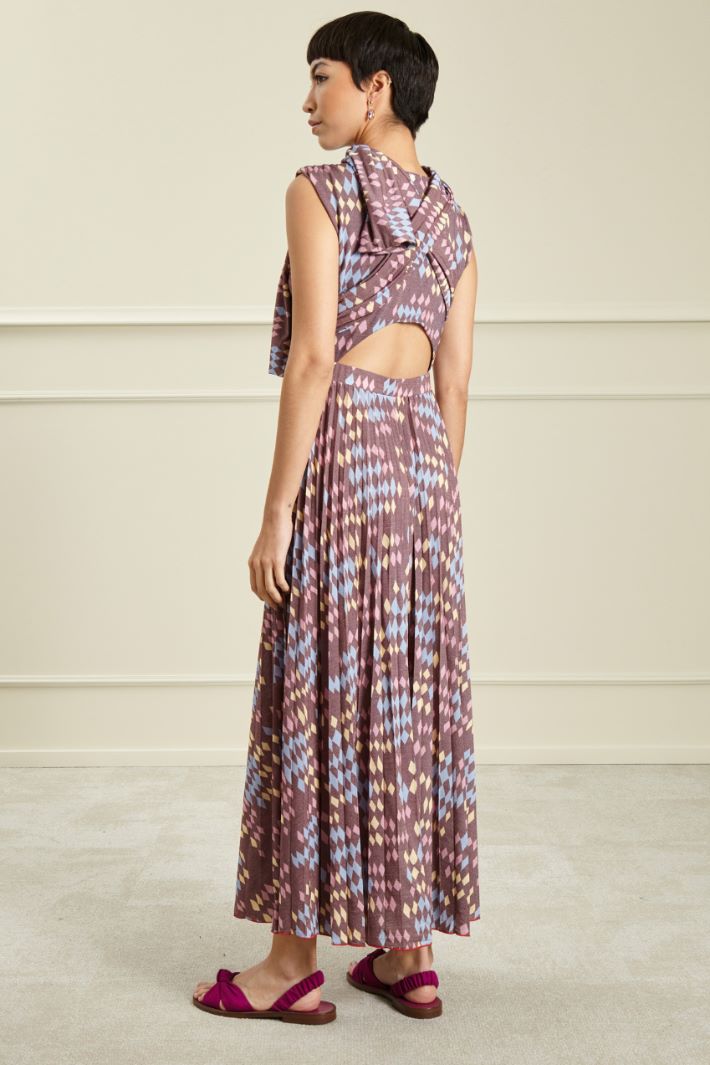 Abito in jersey con cut out - VINACCIA AZZURRO - Fashion Market - 4