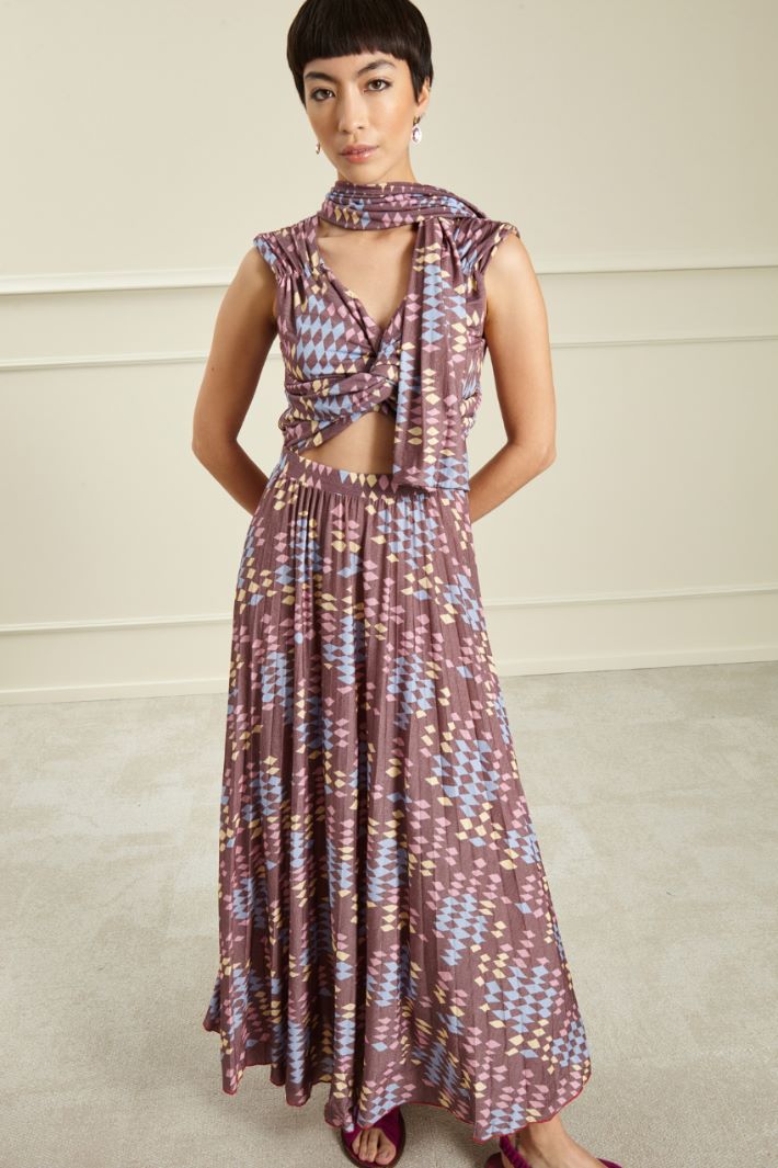 Abito in jersey con cut out - VINACCIA AZZURRO - Fashion Market - 2