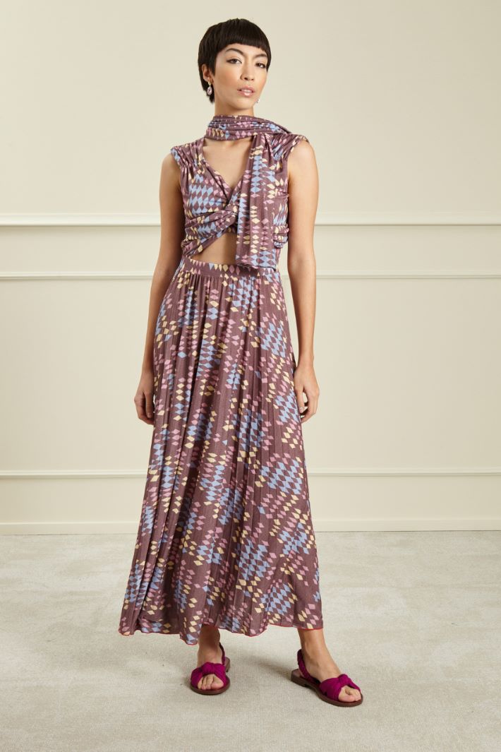 Abito in jersey con cut out - VINACCIA AZZURRO - Fashion Market
