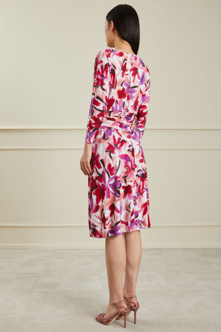 Abito in jersey stampato - FUCSIA VIOLA PANNA - Fashion Market - 4