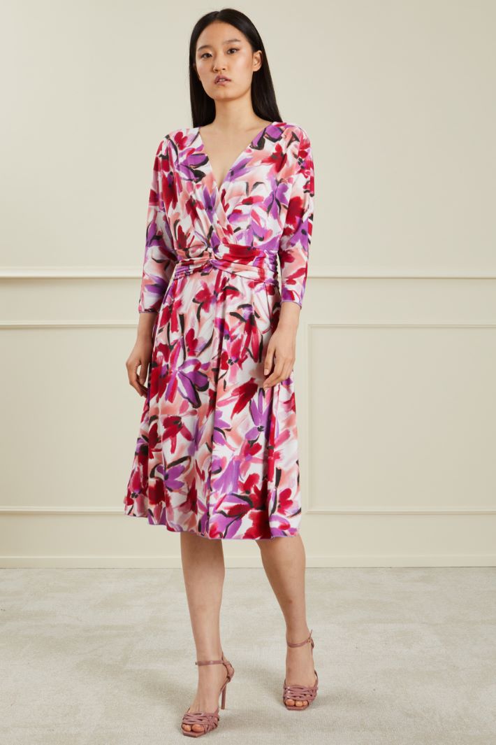 Abito in jersey stampato - FUCSIA VIOLA PANNA - Fashion Market - 2