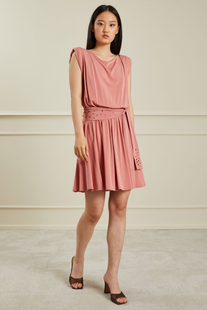 Abito corto in jersey - ROSA ANTICO - Fashion Market