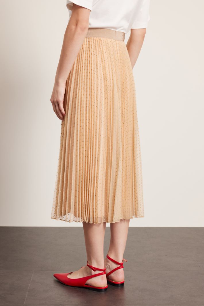 Gonna plissè in tulle  - NUDE - Fashion Market - 3