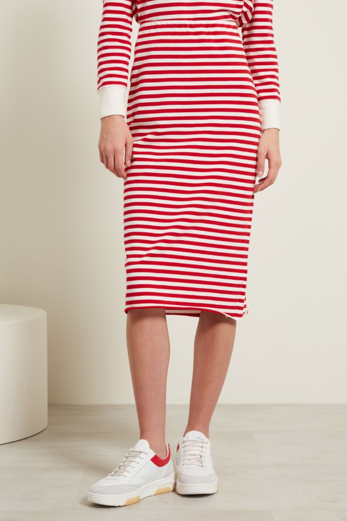 Gonna in jersey - ROSSO BIANCO - Fashion Market - 2