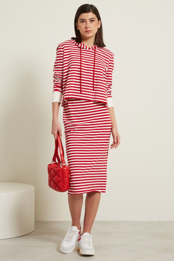 Gonna in jersey - ROSSO BIANCO - Fashion Market