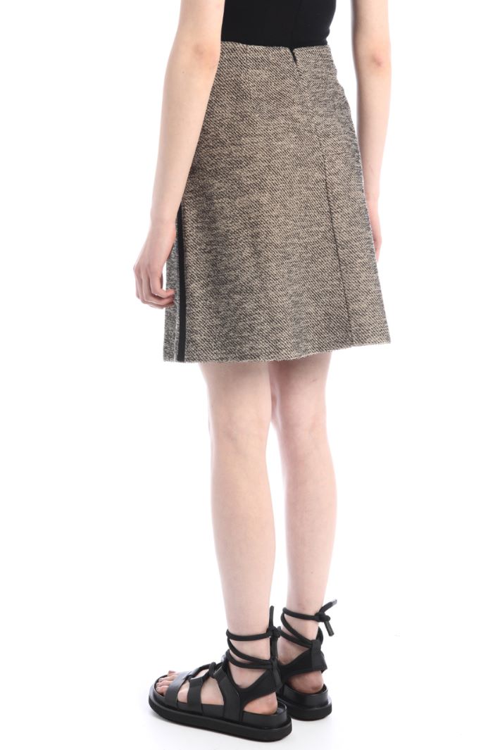 Gonna corta in jersey jacquard - NOCCIOLA NERO - Fashion Market - 4