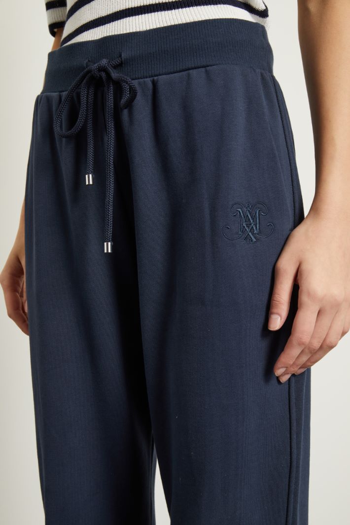 Joggers con dettagli in maglia - BLU SCURO BIANCO - Fashion Market - 3