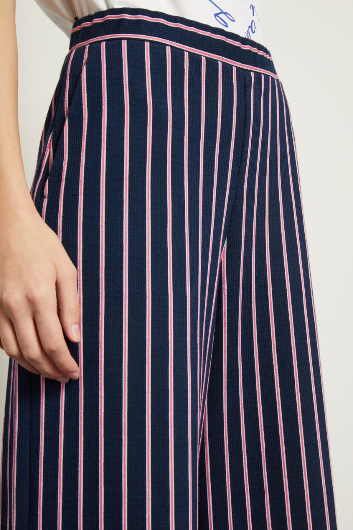 Pantaloni in jersey jacquard - BLU NOTTE ROSA - Fashion Market - 3