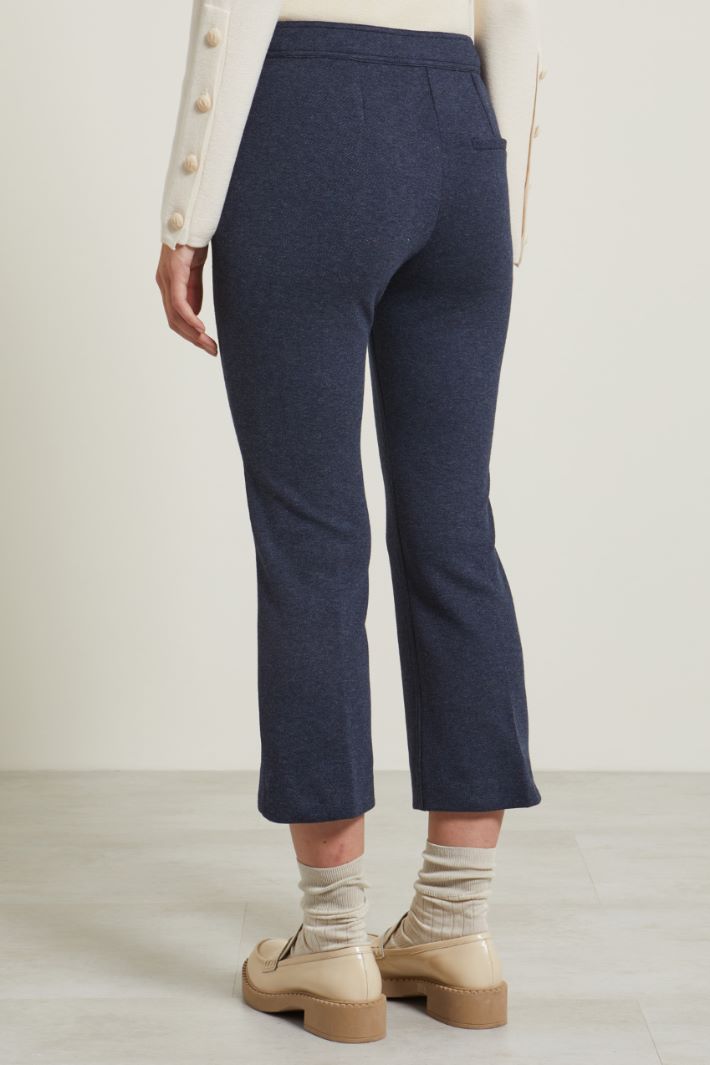 Pantaloni flare cropped  - BLU - Fashion Market - 4