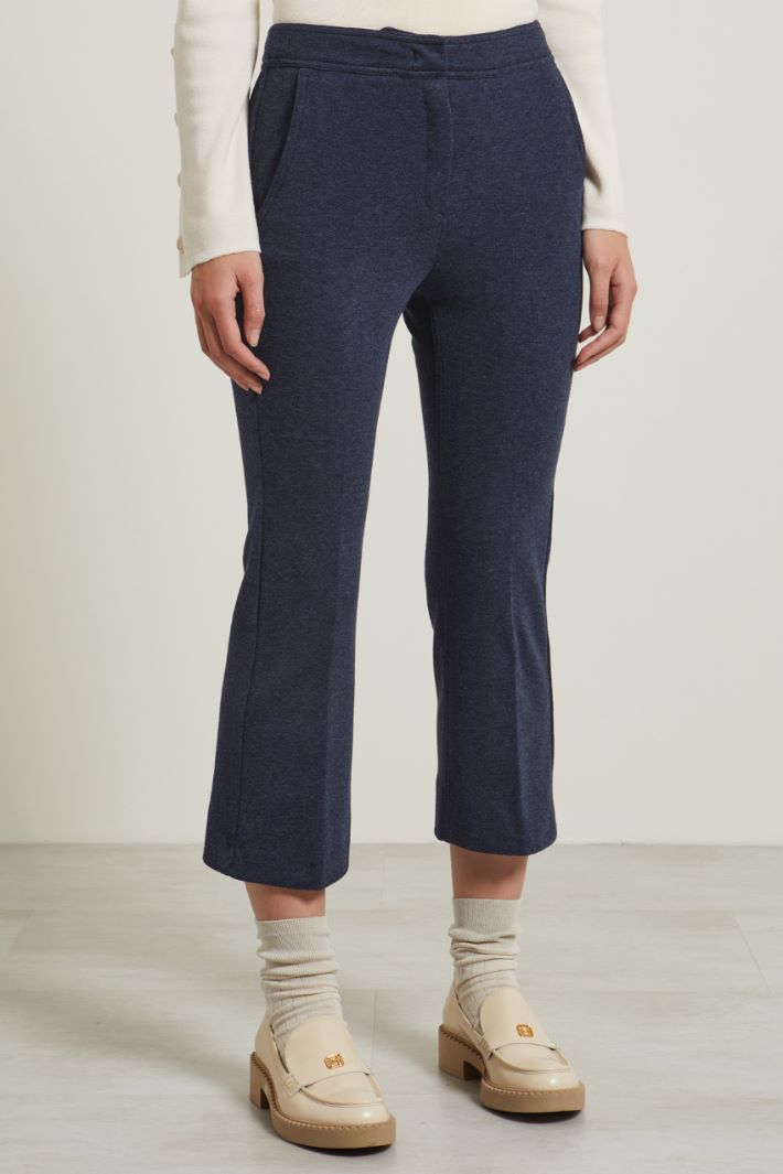 Pantaloni flare cropped  - BLU - Fashion Market - 2