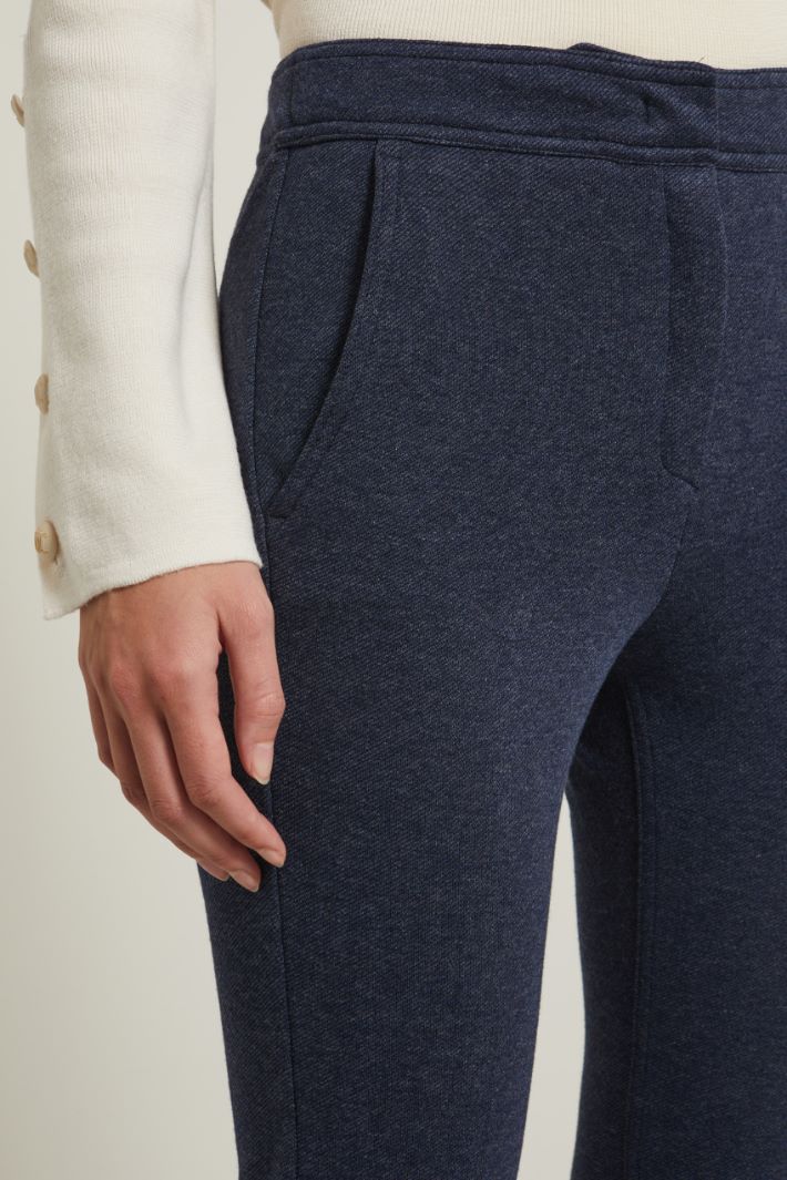 Pantaloni flare cropped  - BLU - Fashion Market - 3
