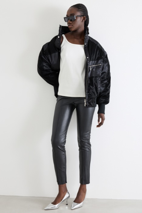 Pantalone skinny in jersey spalmato - Fashion Market