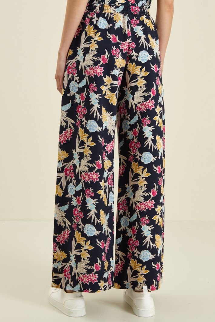 Pantaloni a palazzo in jersey - BLU NOTTE MAGENTA - Fashion Market - 4