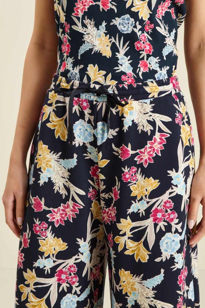 Pantaloni a palazzo in jersey - BLU NOTTE MAGENTA - Fashion Market - 3