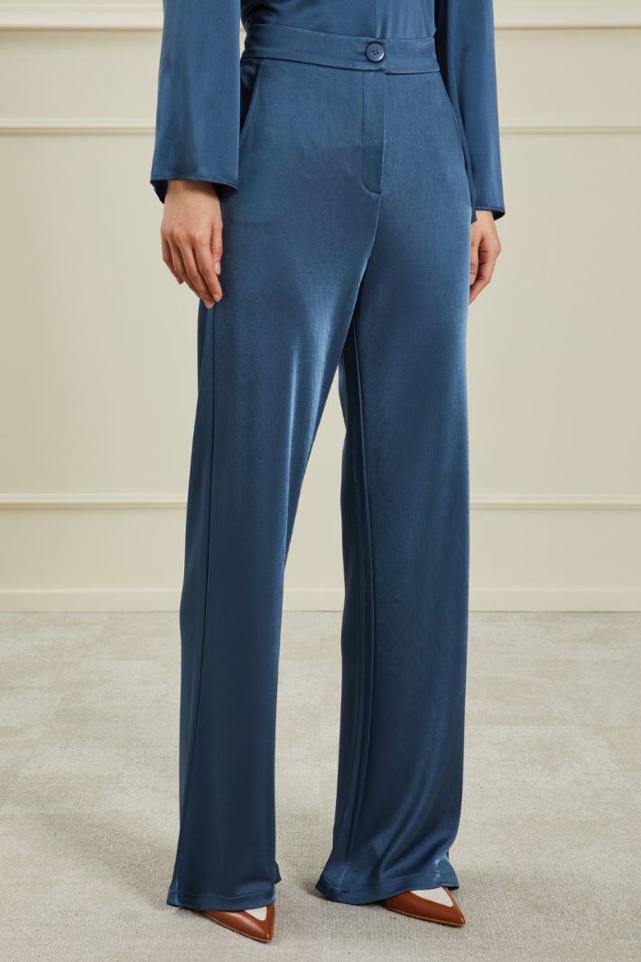 Pantaloni in pura viscosa - AVIO SCURO - Fashion Market - 2