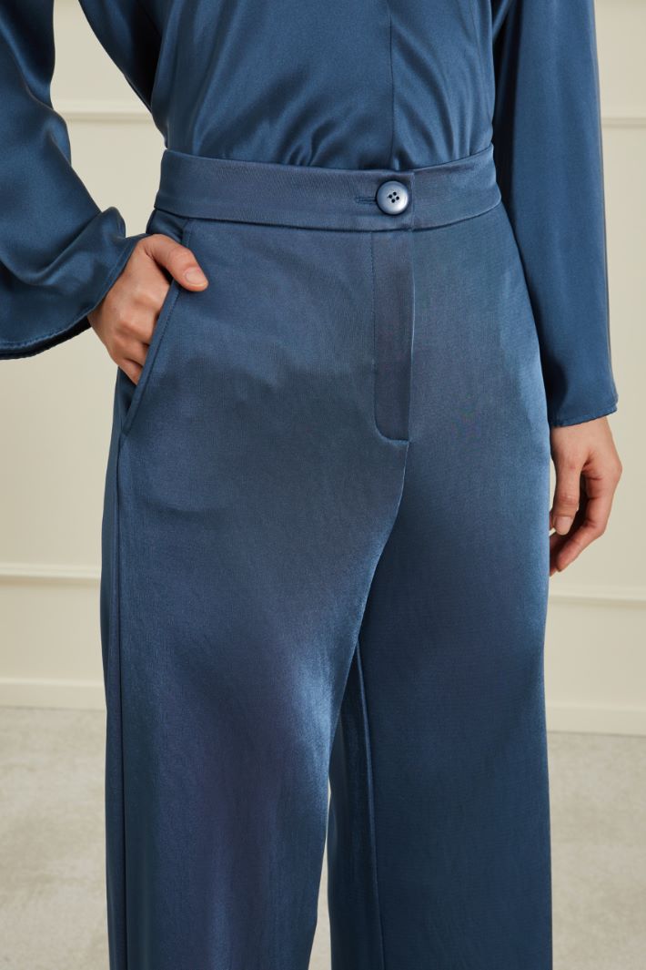 Pantaloni in pura viscosa - AVIO SCURO - Fashion Market - 3