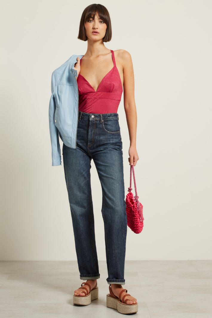 Top smanicato lamè Fashion Market