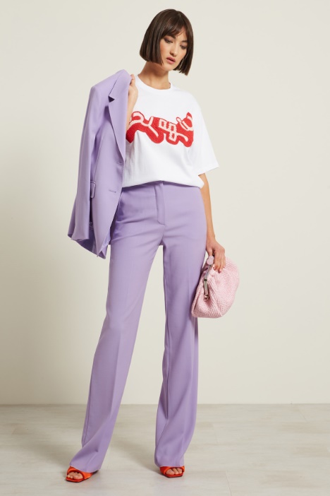 T-shirt con motivo a uncinetto Fashion Market